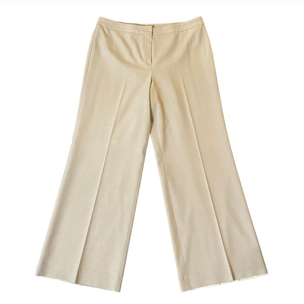 St. John Cream Wide Loose Leg Trousers Pants length 27” - Size 12